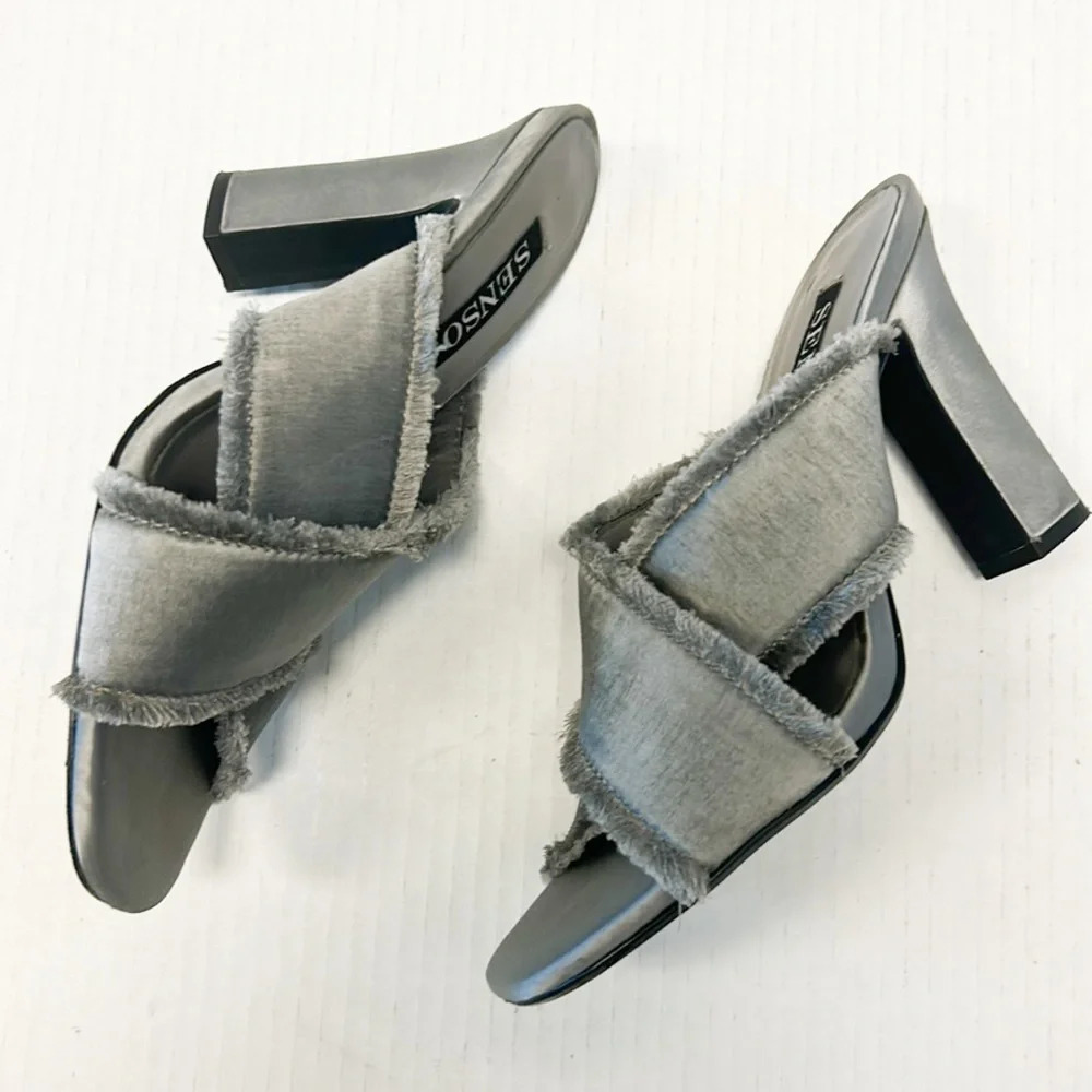 Senso frayed sandal heels